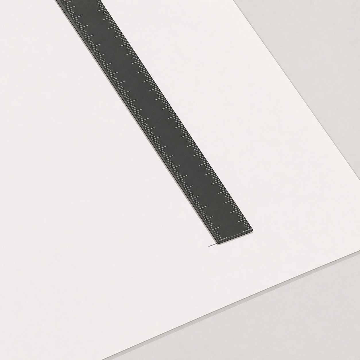 Measuring the marked foot length on paper with a ruler for BJJ flip flop sizing