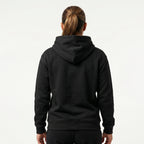 Back view of black FlowFlip Co. Jiu Jitsu hoodie.