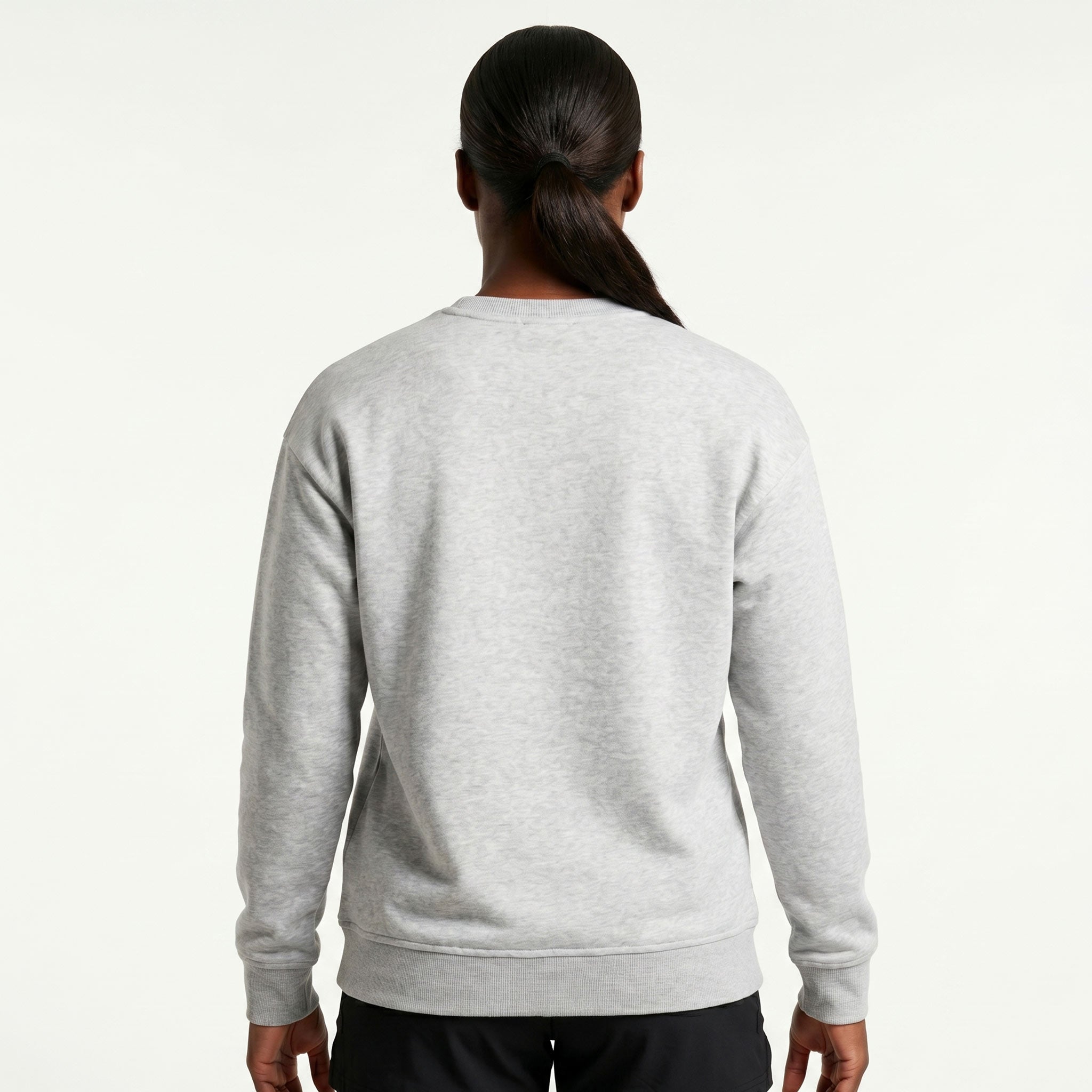 Back view of grey Jiu Jitsu crewneck sweatshirt.